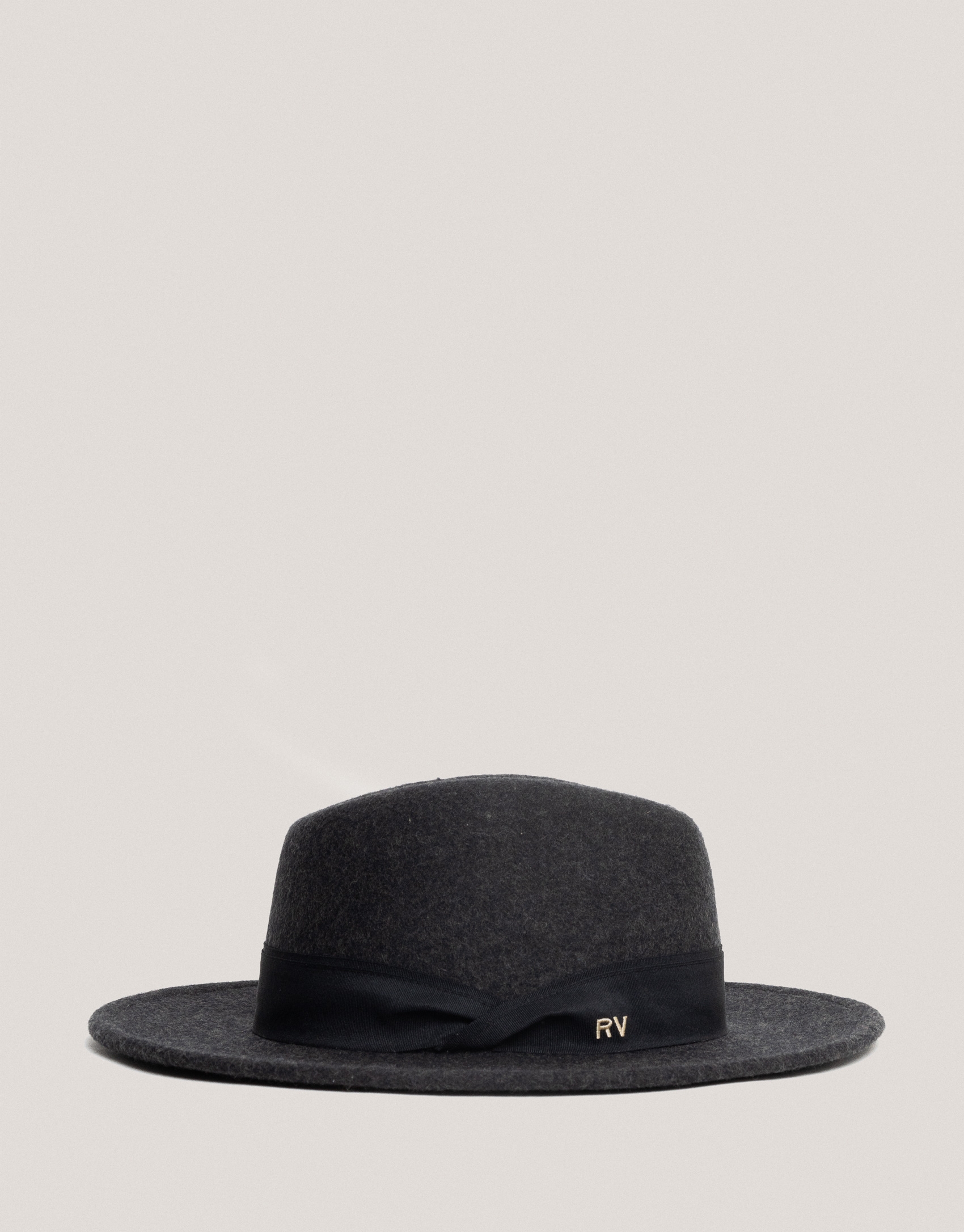 Sombrero ala ancha fieltro gris oscuro