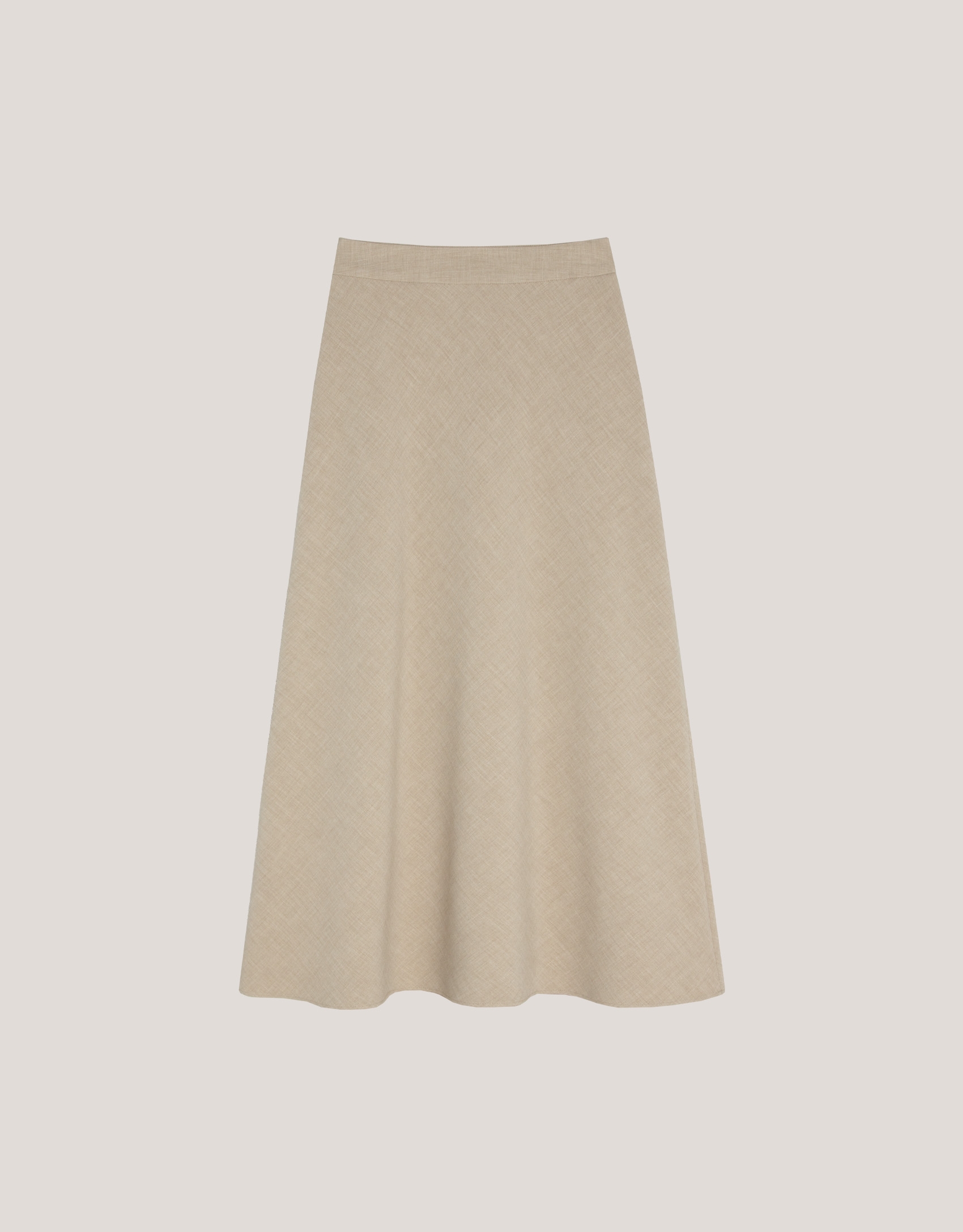 Falda midi evasé fantasía beige