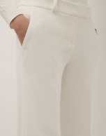 Ivory double crepe straight pants