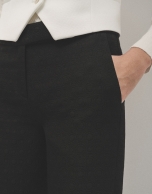 Black straight pants with embossed design