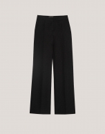 Black straight pants with embossed design