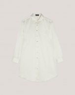 Ivory satin shirt with long sleeves