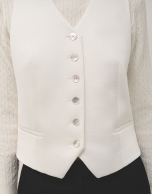 Ivory pique tailored men's vest 