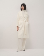 Ivory two-faced knee-length cloth coat