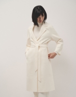 Ivory two-faced knee-length cloth coat