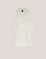 Ivory two-faced knee-length cloth coat