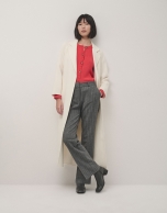 Ivory two-faced long coat 