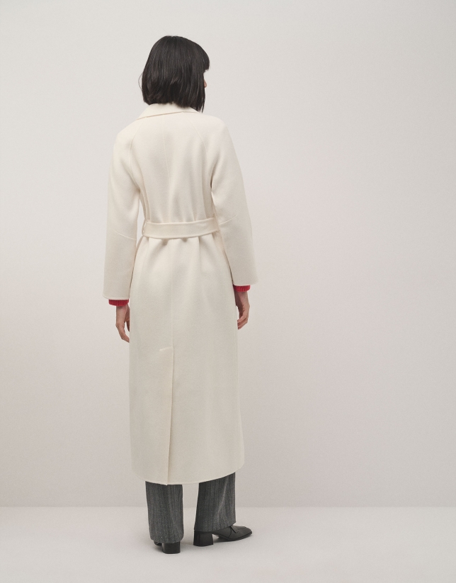 Ivory two-faced long coat 