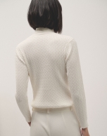 Light beige braided knitted jumper