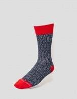 Pack of navy blue and navy jacquard socks