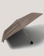 Taupe automatic folding umbrella with RV logos 