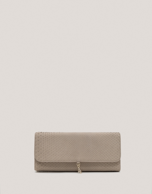 Bolso Clutch Ariana piel serpiente crudo