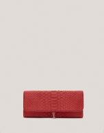 Crimson red snakeskin Ariana clutch bag