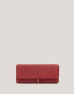 Bolso Clutch Ariana piel serpiente rojo