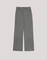 Black and white tweed straight pants